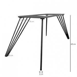 4 pieds de table de repas métal H65cm Noir - Métal - 19 x 65 x 2 cm