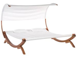 Chaise longue TERAMO Marron - Blanc - Textile - 205 x 160 x 225 cm