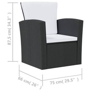 Garten-Lounge-Set (16-teilig) 3012362-1 Schwarz - Weiß - Anzahl Teile im Set: 16