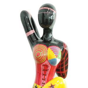 Statue femme multicolores H54cm Porcelaine - 45 x 54 x 27 cm