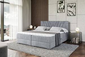 Boxspringbett ERNINA Hellgrau - Breite: 120 cm - H4