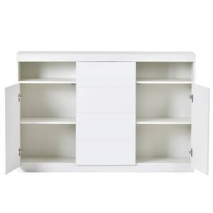 Buffet LED Neptunus Ⅲ Blanc - Bois manufacturé - Métal - Bois massif - 35 x 72 x 140 cm