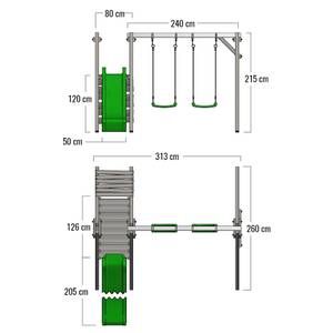 Kinderschaukel JollyJack Grün - Massivholz - 390 x 215 x 313 cm