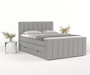 Boxspringbett Ruby Grau - Breite: 200 cm