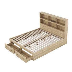 Stauraumbett mit USB WoodySHEF Ⅱ Beige