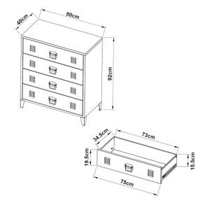 Commode métallique Hämeenlinna Blanc