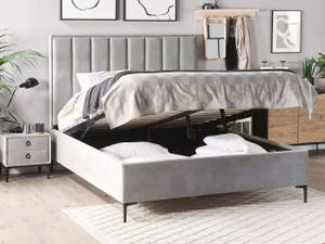 Set de chambre SEZANNE Noir - Gris - Gris lumineux - Largeur : 150 cm