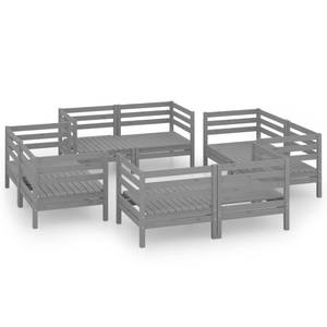 Garten-Lounge-Set Grau - Massivholz - Holzart/Dekor - 64 x 63 x 64 cm