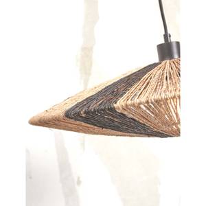 Bogenlampe IGUAZU Schwarz - Braun - Holz - Durchmesser Lampenschirm: 40 cm