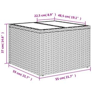 Gartensitzgruppe K3584(11-tlg) Schwarz - Massivholz - 69 x 62 x 62 cm