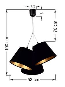 Lustre suspension JOCY Noir - Matière plastique - 50 x 96 x 50 cm