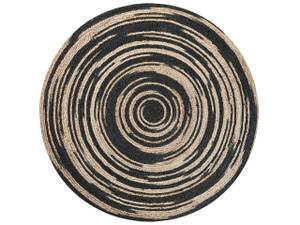 Tapis tressé ARTORA Beige - Noir - Fibres naturelles - 140 x 140 x 140 cm