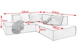 Ecksofa SAMU Stoff Hellblau - Ecke davorstehend rechts