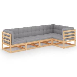 Garten-Lounge-Set (5-teilig) 3009929-2 Grau - Holz