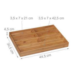 Besteckkasten Bambus 7 Fächer Braun - Bambus - Holzwerkstoff - 31 x 5 x 45 cm