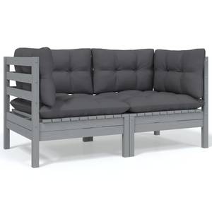 Gartensofa (2er Set) 3012138-15 Grau