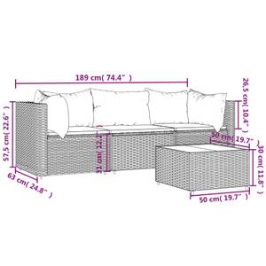 Garten-Lounge-Set 3029629-2 (4-teilig) Grau