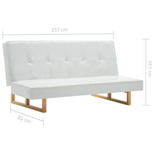 Schlafsofa Weiß - Kunstleder - 157 x 75 x 81 cm