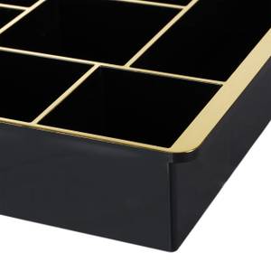 Schubladen Organizer mit 8 Fächern Schwarz - Gold - Kunststoff - 35 x 5 x 22 cm