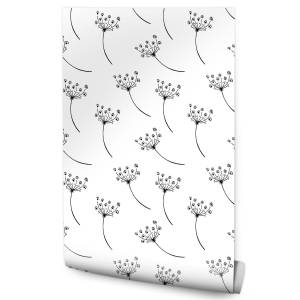 Papier Peint FLEURS Colorées Plantes Noir - Blanc - Papier - Textile - 53 x 1000 x 1000 cm