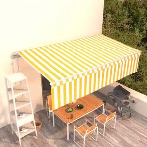 Auvent rétractable 3014350-2 Blanc - Jaune - 600 x 300 cm