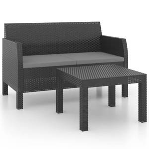 Garten-Lounge-Set Grau - Kunststoff - Polyrattan - 58 x 41 x 58 cm