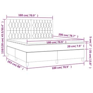 Bettgestell-K-17415 Grau - Holzwerkstoff - 180 x 118 x 203 cm