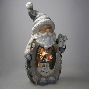 Weihnachtsmann mit LED Beleuchtung 52cm Silber - Kunststoff - 14 x 52 x 27 cm