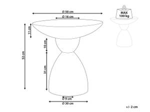 Table d'appoint CAFFI Gris - Blanc - Céramique - 50 x 52 x 50 cm