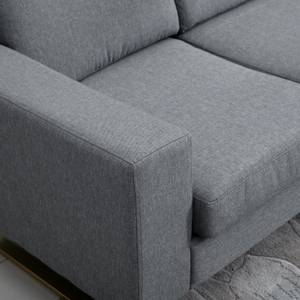 Polstersofa als 3-Sitzer 833-519 Grau - Metall - Massivholz - 82 x 78 x 200 cm