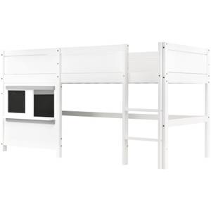 Kinder Etagenbett HBLT38 Weiß - Massivholz - 97 x 110 x 206 cm