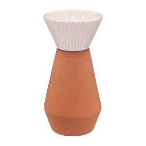 Blumenvase ALICANTE Orange - Keramik - 11 x 22 x 11 cm