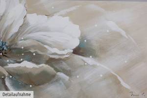 Tableau peint à la main Angélique Gris - Blanc - Bois massif - Textile - 150 x 50 x 4 cm