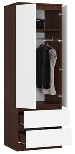 Armoire S60 2T 2S CLP Imitation wengé - Blanc