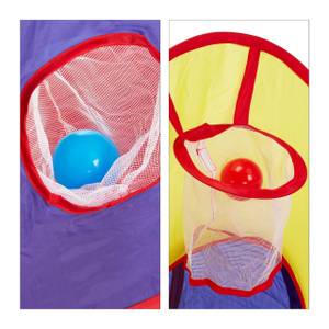 Piscine à 100 boules avec tunnel Bleu - Rouge - Jaune - Métal - Matière plastique - Textile - 140 x 100 x 295 cm