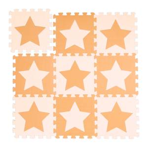 Tapis de jeu Étoiles 9 pièces de puzzle Beige - Orange