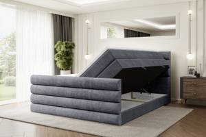 Boxspringbett CELESTIA-Z KING Steingrau - Breite: 160 cm