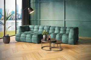 Ecksofa ROSARIO Velvet Petrol - Ecke davorstehend links