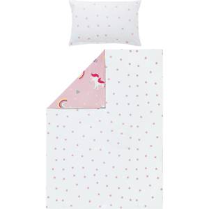 Kinder-Wendebettwäsche 206726 2-teilig Pink - Textil - 100 x 1 x 135 cm
