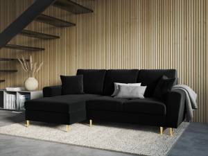 Schlaf-Ecksofa + Box MOGHAN 4 Sitzplätze Schwarz