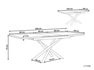 Table de salle à manger MOIRA Blanc - Bois manufacturé - 90 x 75 x 160 cm