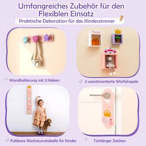 Schminktisch-Set aus Holz Pink - Holzwerkstoff - 39 x 102 x 74 cm