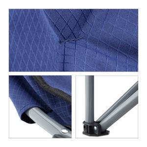 2 x Campingstuhl Moonchair für 120 kg Schwarz - Blau - Silber - Metall - Textil - 82 x 77 x 70 cm