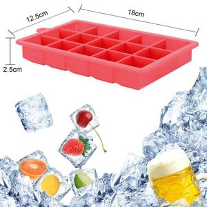 2x Eiswürfelformen Eiswürfelbehälter Rot - Kunststoff - 1 x 5 x 20 cm