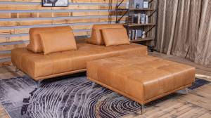 Sofa mit Hocker WIOLO Braun