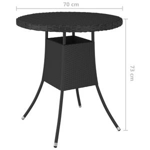 Table de jardin Noir - Matière plastique - Polyrotin - 70 x 73 x 70 cm