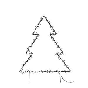 Gartenstecker mit LED Weihnachtsbaum Schwarz - Weiß - Metall - 1 x 100 x 72 cm