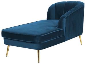 Chaiselongue ALLIER Blau - Gold - Marineblau - Armlehne davorstehend rechts - Ecke davorstehend links