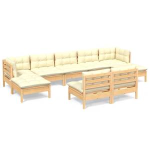 Garten-Lounge-Set Weiß - Massivholz - 64 x 29 x 64 cm