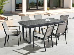 Table extensible VALCANETTO Noir - Métal - 90 x 84 x 180 cm